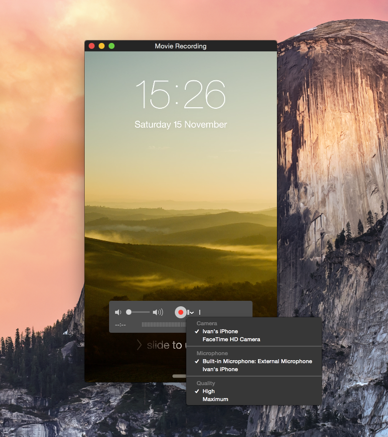 record iOS device screen